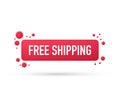Free Shipping Label. Speech bubble. Badge icon. Vector illustration. Royalty Free Stock Photo